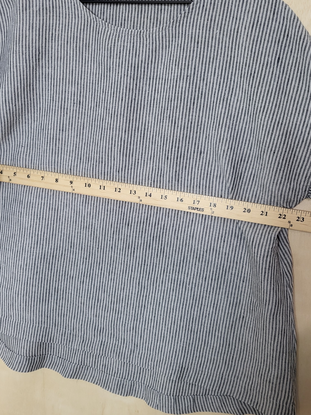 Size:M Linenfox Women's Linen Top Harper Blouse Stripes Lagenlook - Picture 4 of 7